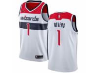 Men Nike Washington Wizards #1 Austin Rivers White NBA Jersey - Association Edition