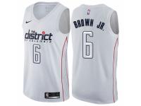 Men Nike Washington Wizards #6 Troy Brown Jr. White NBA Jersey - City Edition
