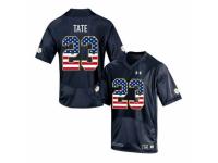 Men Notre Dame Fighting Irish #23 Golden Tate Navy USA Flag College Football Jersey