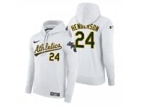 Men Oakland Athletics Rickey Henderson Nike White Home Hoodie
