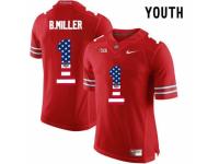 Men Ohio State Buckeyes #1 Braxton Miller Red USA Flag College Football Limited Jersey