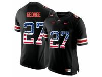 Men Ohio State Buckeyes #27 Eddie George Black USA Flag College Football Limited Jersey