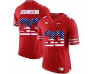 Men Ohio State Buckeyes #33 Pete Johnson Red USA Flag College Football Limited Jersey