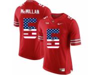 Men Ohio State Buckeyes #5 Raekwon McMillan Red USA Flag College Football Limited Jersey