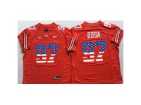 Men Ohio State Buckeyes #97 Joey Bosa Red USA Flag College Football Jersey