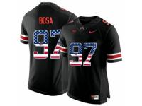 Men Ohio State Buckeyes #97 Nick Bosa Black USA Flag College Football Limited Jersey