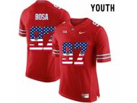 Men Ohio State Buckeyes #97 Nick Bosa Red USA Flag College Football Limited Jersey