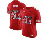 Men Ohio State Buckeyes #97 Nick Bosa Red With Portrait Print College Football Jersey