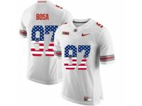 Men Ohio State Buckeyes #97 Nick Bosa White USA Flag College Football Limited Jersey