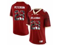 Men Oklahoma Sooners #28 Adrian Peterson Red With Portrait Print College Football Jersey