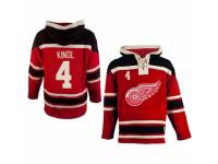 Men Old Time Hockey Detroit Red Wings #4 Jakub Kindl Premier Red Sawyer Hooded Sweatshirt