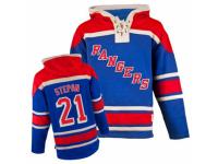 Men Old Time Hockey New York Rangers #21 Derek Stepan Premier Royal Blue Sawyer Hooded Sweatshirt