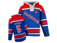 Men Old Time Hockey New York Rangers #5 Dan Girardi Premier Royal Blue Sawyer Hooded Sweatshirt