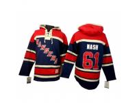 Men Old Time Hockey New York Rangers #61 Rick Nash Premier Navy Blue Sawyer Hooded Sweatshirt