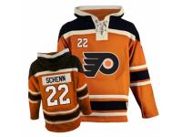 Men Old Time Hockey Philadelphia Flyers #22 Luke Schenn Premier Orange Sawyer Hooded Sweatshirt