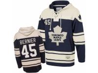 Men Old Time Hockey Toronto Maple Leafs #45 Jonathan Bernier Premier Blue Sawyer Hooded Sweatshirt