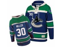 Men Old Time Hockey Vancouver Canucks #30 Ryan Miller Premier Blue Sawyer Hooded Sweatshirt