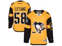 Men Penguins #58 Kris Letang Gold 2017 Stadium Series Stitched NHL Jersey