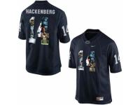 Men Penn State Nittany Lions #14 Christian Hackenberg Navy With Portrait Print College Football Jersey