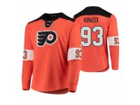 Men Philadelphia Flyers Jakub Voracek #93 Platinum Orange Jersey