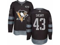 Men Pittsburgh Penguins #43 Conor Sheary Black 1917-2017 100th Anniversary Stitched NHL Jersey