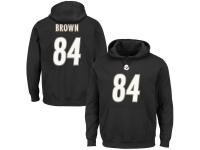 Men Pittsburgh Steelers Antonio Brown Majestic Black Eligible Receiver II Name & Number Hoodie