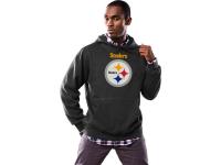 Men Pittsburgh Steelers Majestic Black Critical Victory Pullover Hoodie