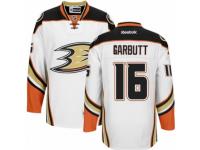 Men Reebok Anaheim Ducks #16 Ryan Garbutt Premier White Away NHL Jersey