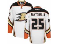 Men Reebok Anaheim Ducks #25 Mike Santorelli Premier White Away NHL Jersey