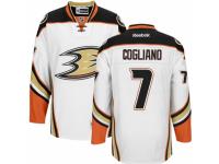 Men Reebok Anaheim Ducks #7 Andrew Cogliano Premier White Away NHL Jersey