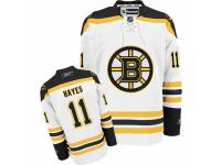 Men Reebok Boston Bruins #11 Jimmy Hayes Premier White Away NHL Jersey
