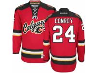 Men Reebok Calgary Flames #24 Craig Conroy Premier Red New Third NHL Jersey