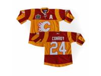 Men Reebok Calgary Flames #24 Craig Conroy Premier Red-Orange 2011 Winter Classic Vintage NHL Jersey