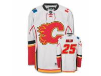 Men Reebok Calgary Flames #25 Brandon Bollig Premier White Away NHL Jersey