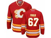 Men Reebok Calgary Flames #67 Michael Frolik Premier Red Third NHL Jersey