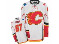 Men Reebok Calgary Flames #67 Michael Frolik Premier White Away NHL Jersey