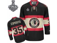 Men Reebok Chicago Blackhawks #35 Tony Esposito Premier Black New Third 2015 Stanley Cup Patch NHL Jersey
