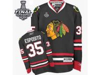Men Reebok Chicago Blackhawks #35 Tony Esposito Premier Black Third 2015 Stanley Cup Patch NHL Jersey