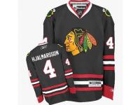 Men Reebok Chicago Blackhawks #4 Niklas Hjalmarsson Premier Black Third NHL Jersey