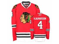 Men Reebok Chicago Blackhawks #4 Niklas Hjalmarsson Premier Red Home NHL Jersey