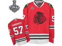 Men Reebok Chicago Blackhawks #57 Trevor Van Riemsdyk Premier Red Red Skull 2015 Stanley Cup Patch NHL Jersey