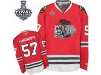 Men Reebok Chicago Blackhawks #57 Trevor Van Riemsdyk Premier Red White Skull 2015 Stanley Cup Patch NHL Jersey