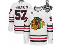 Men Reebok Chicago Blackhawks #57 Trevor Van Riemsdyk Premier White 2015 Winter Classic 2015 Stanley Cup Patch NHL Jersey