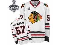 Men Reebok Chicago Blackhawks #57 Trevor Van Riemsdyk Premier White Away 2015 Stanley Cup Patch NHL Jersey