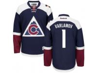 Men Reebok Colorado Avalanche #1 Semyon Varlamov Premier Blue Third NHL Jersey