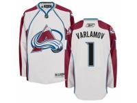 Men Reebok Colorado Avalanche #1 Semyon Varlamov Premier White Away NHL Jersey