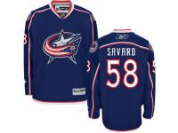 Men Reebok Columbus Blue Jackets #58 David Savard Premier Navy Blue Home NHL Jersey