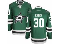 Men Reebok Dallas Stars #30 Jon Casey Premier Green Home NHL Jersey