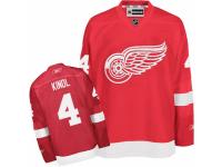 Men Reebok Detroit Red Wings #4 Jakub Kindl Premier Red Home NHL Jersey