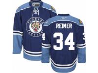 Men Reebok Florida Panthers #34 James Reimer Premier Navy Blue Third NHL Jersey